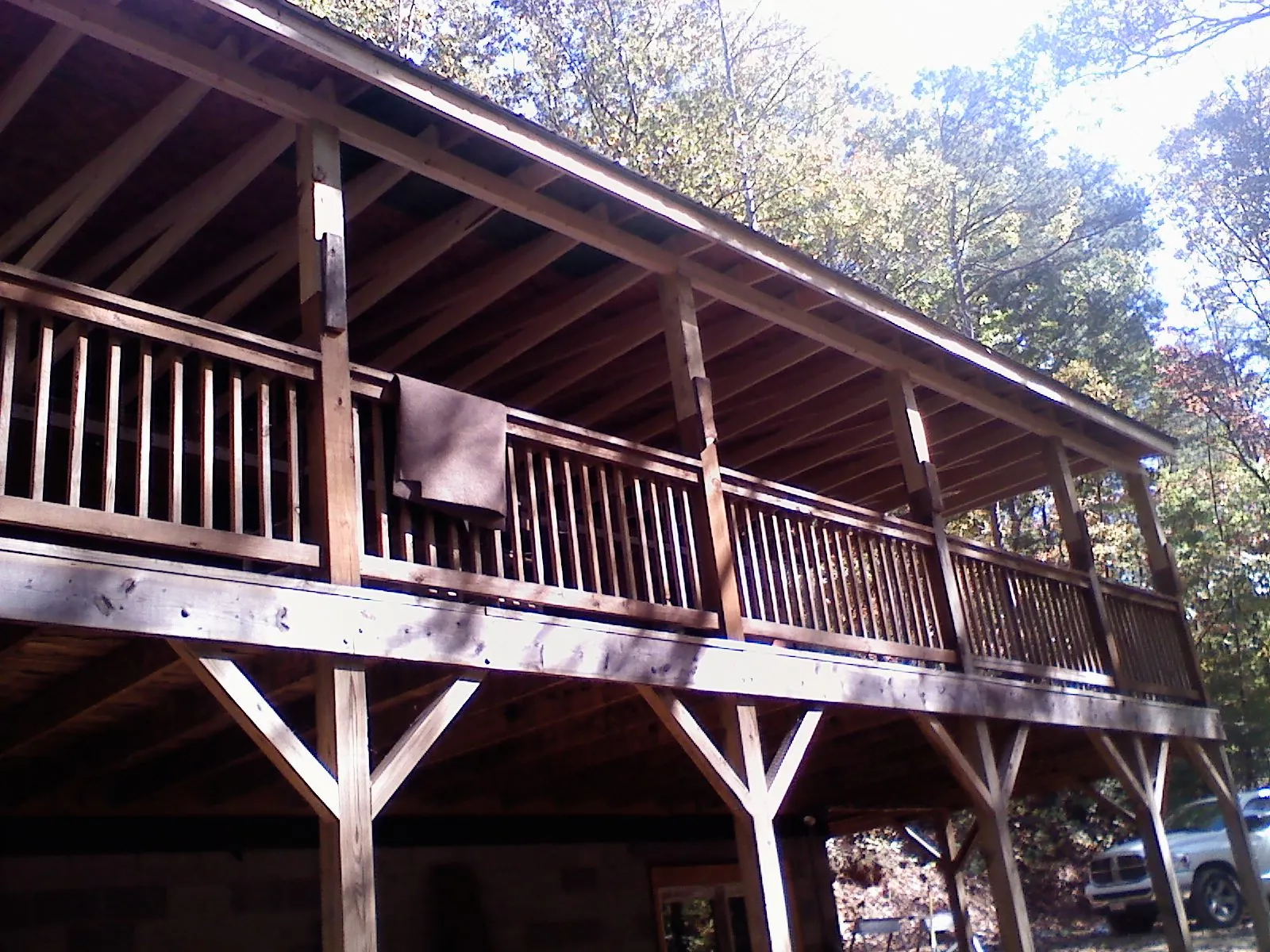 Timber framing under a new elevated porch and deck — Roof Leak Repair in Fort Montgomery by Roofing Brothers